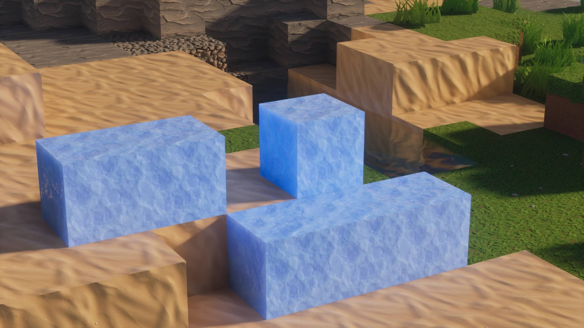 screenshot with stylista resource pack showcasing blue ice texture