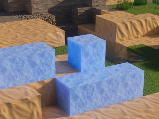 screenshot with stylista resource pack showcasing blue ice texture