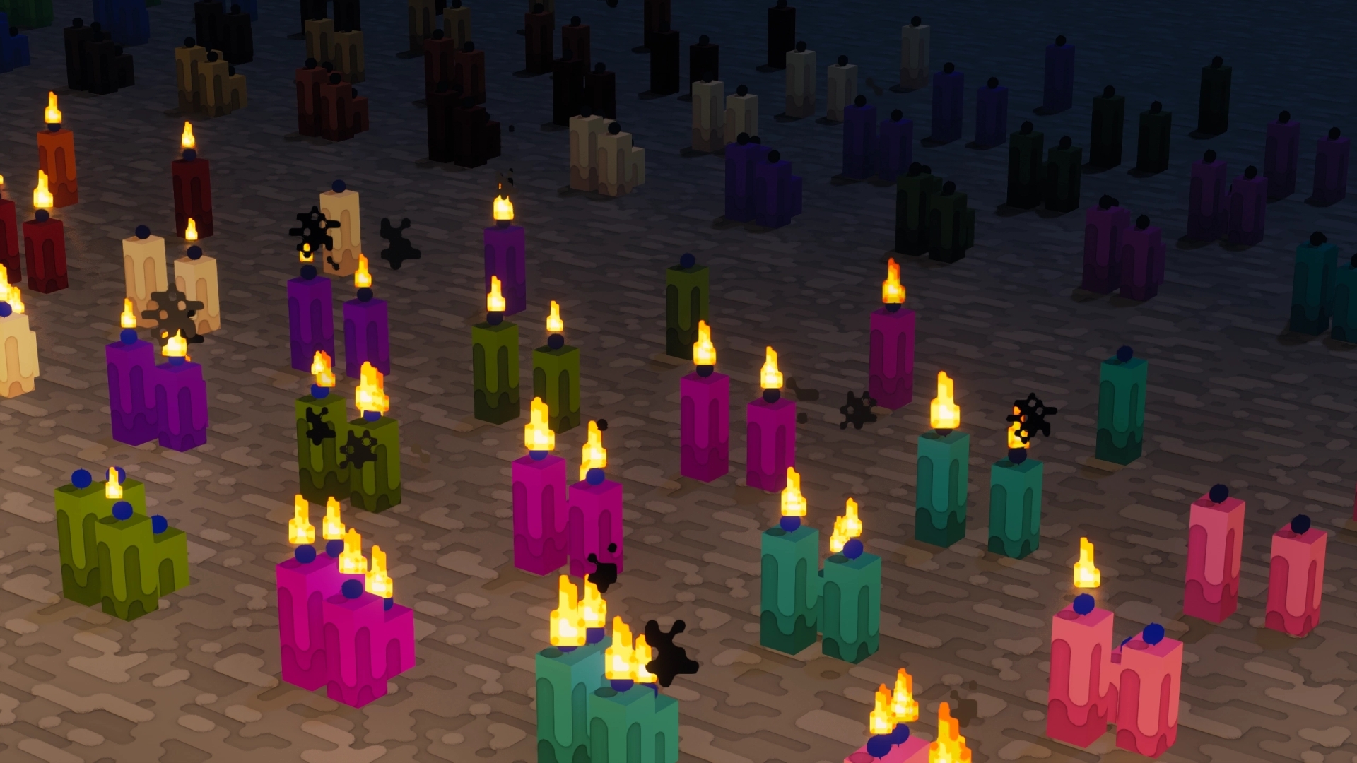 roundista colored candles updated texture