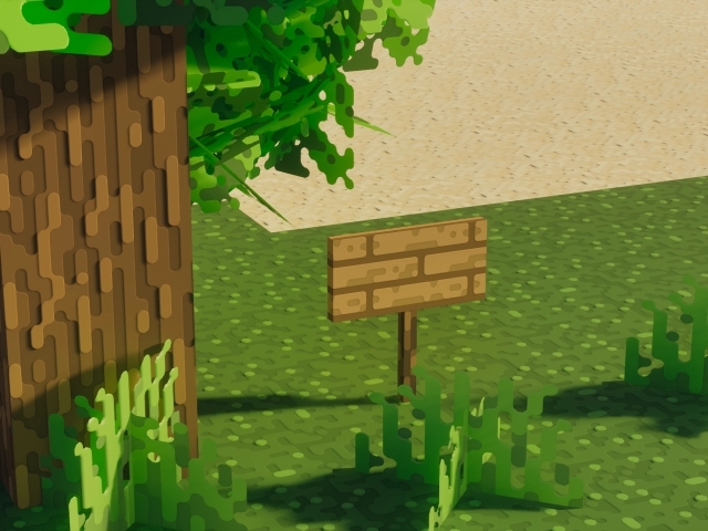 screenshot with roundista resourcepack focusing on new oak sign texture