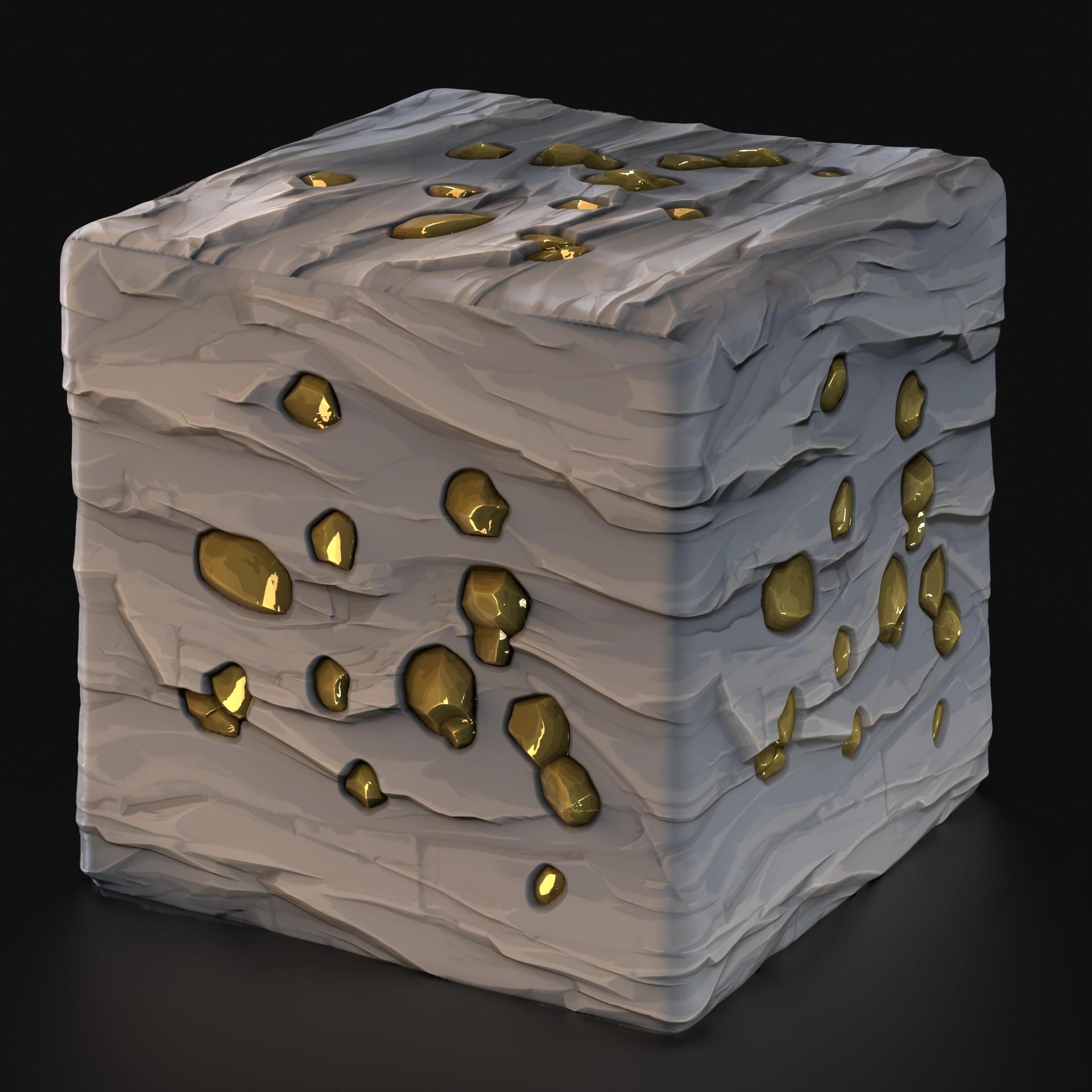 stylista gold ore material render