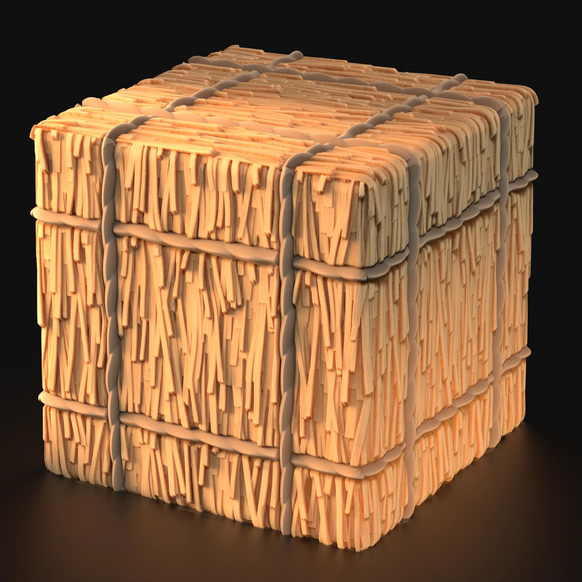 stylista hay bale material render